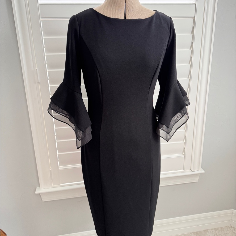 Adrianna Papell Black Long Sleeve Dress
